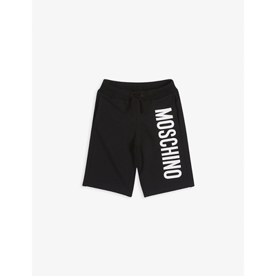 Shop Moschino Logo Stretch-cotton Shorts 4-14 Years In Black