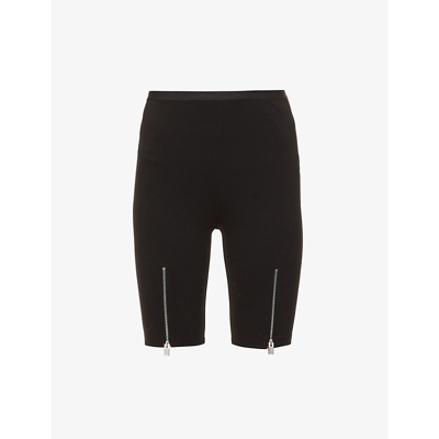 Shop Alyx Zipped High-rise Stretch-woven Biker Shorts In Black