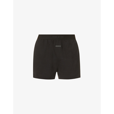 Shop Fear Of God Lounge High-rise Stretch-cotton Pyjama Bottoms In Black