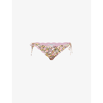 Shop Marysia Mott Reversible Mid-rise Bikini Bottoms In Bloss Flow Prt  Blossom