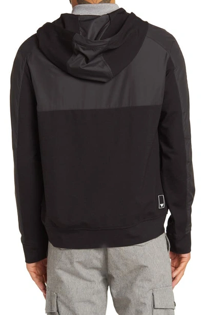 Shop Emporio Armani Block Tonal Hooded Jacket In Solid Black