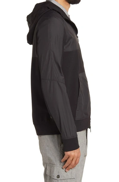 Shop Emporio Armani Block Tonal Hooded Jacket In Solid Black