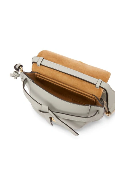 Shop Loewe Mini Gate Leather Convertible Bag In Ash Grey