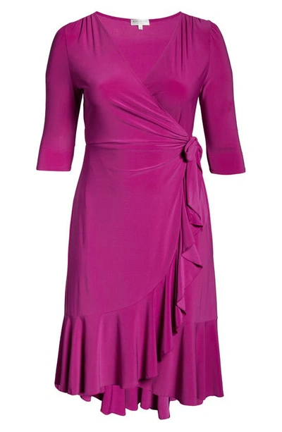Shop Kiyonna Whimsy Wrap Dress In Magenta