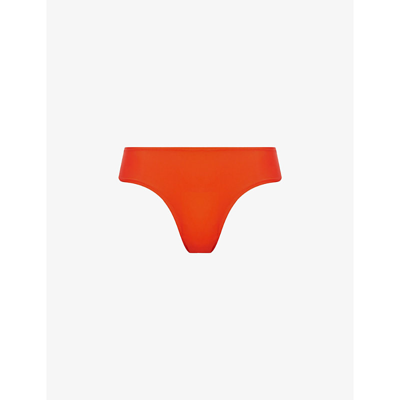 Skims Fits Everybody High-rise Stretch-jersey Thong In Fire