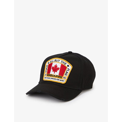 Shop Dsquared2 Acc Canadian Flag-appliqué Cotton Baseball Cap In Black