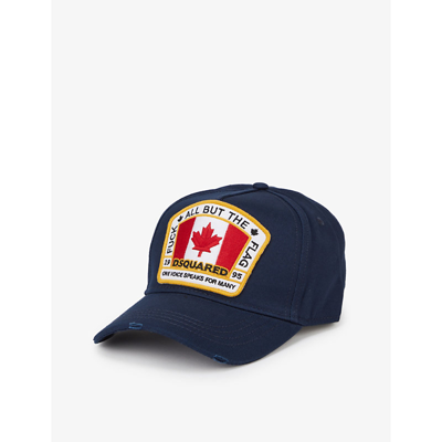 Shop Dsquared2 Acc Canadian Flag-appliqué Cotton Baseball Cap In Navy