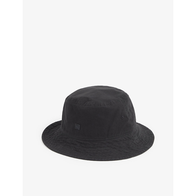 Shop Acne Studios Buko Face Logo-appliqué Cotton Bucket Hat In Black