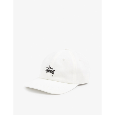 Shop Stussy Logo-embroidered Cotton Cap In Natural