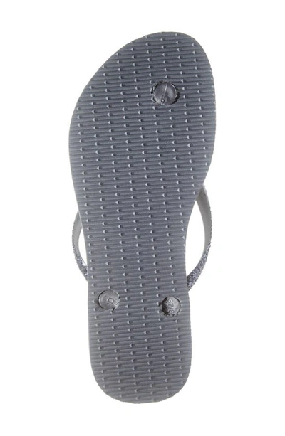 Shop Havaianas Slim Glitter Ii Flip Flop In Steel Grey