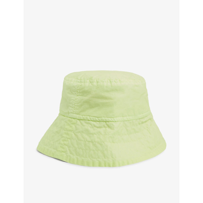 Shop Dries Van Noten Mens Lime Padded Wide-brim Shell Bucket Hat