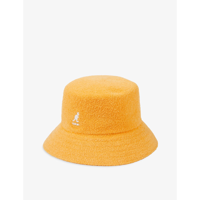 Shop Kangol Bermuda Logo-embroidered Felt Bucket Hat In Apricot