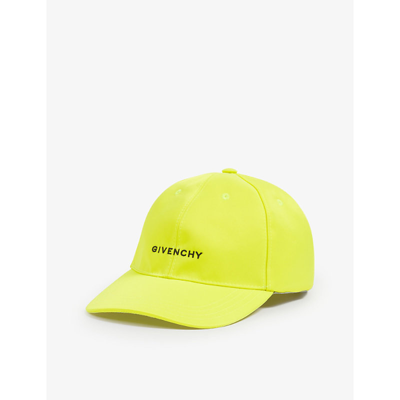 Shop Givenchy Giv Emb Logo Cap In Fluo Yellow
