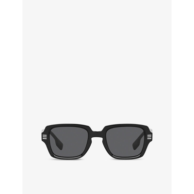 Burberry Be4349 Eldon Square-frame Acetate Sunglasses In Black
