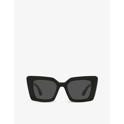 Shop Burberry Women's Black Be4344 Daisy Square-frame Acetate Sunglasses