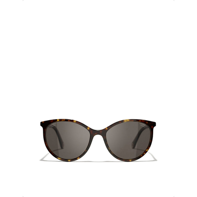 Pre-owned Chanel Womens Brown Pantos Sunglasses