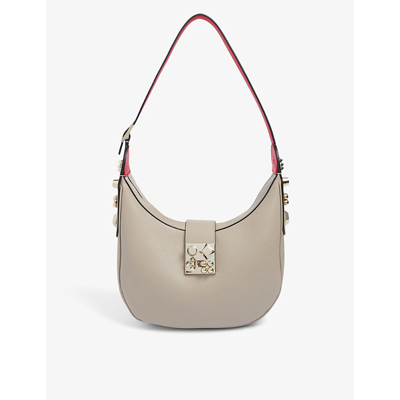 Shop Christian Louboutin Feve/gold Carasky Small Leather Shoulder Bag