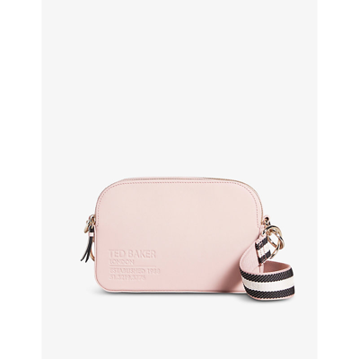 Shop Ted Baker Darcelo Logo-embossed Leather Cross-body Bag In Pl-pink