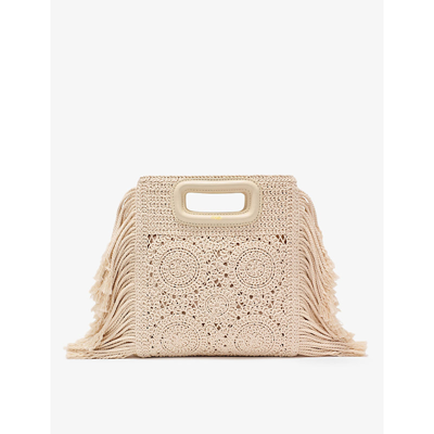 Maje M Crochet Cotton Shoulder Bag In Off White | ModeSens