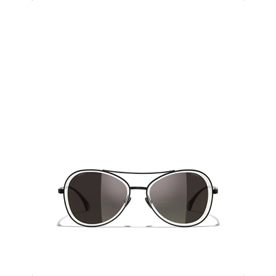 Chanel 1990s Black Sports Aviator Sunglasses · INTO