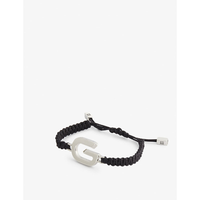 Shop Givenchy G Link Silver-toned Brass And Cord Bracelet In Silvery