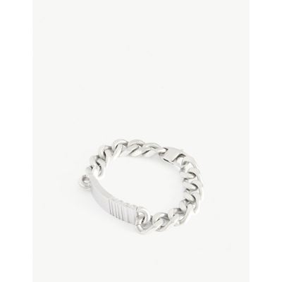Shop Hugo Logo-branded Stainless-steel Bracelet In Silver