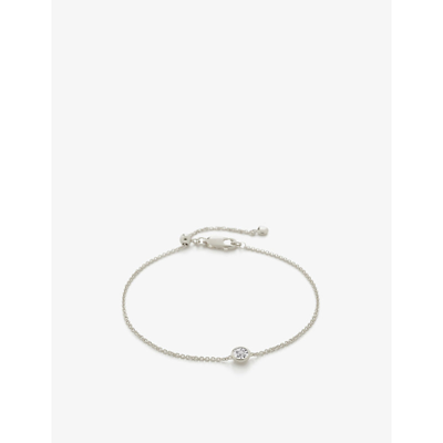 Shop Monica Vinader Women's Essential Sterling Silver And Diamond Bracelet