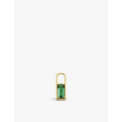 Monica Vinader Baguette 18ct Yellow Gold-plated Vermeil Sterling-silver And Green Onyx Ear Charm In Green