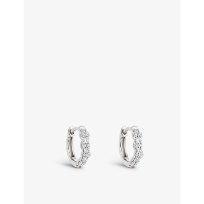 Shop Astley Clarke Womens 14ct White Gold Interstellar Mini 14ct White-gold And Diamond Hoop Earrings