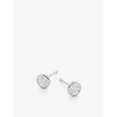 Shop Monica Vinader Women's Essential Recycled Sterling Silver And Diamond Earrings