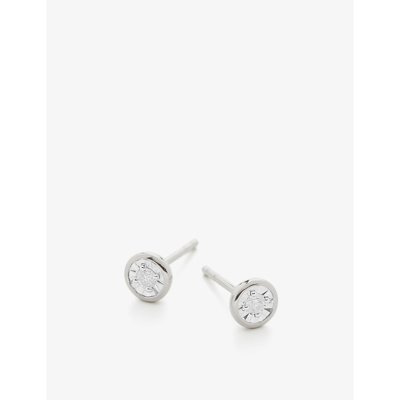 Monica Vinader Essential Recycled Sterling Silver And Diamond Earrings