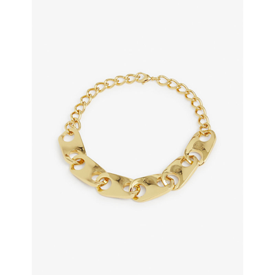 Shop Paco Rabanne Wave Gold-tone Brass Chain Necklace
