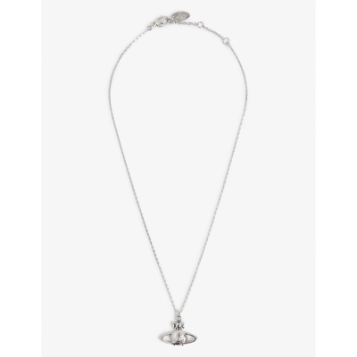 Shop Vivienne Westwood Jewellery Suzie Orb Silver-toned Brass Necklace