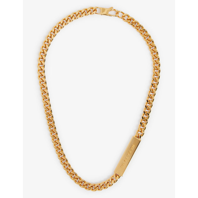 Shop Alyx Logo-engraved Gold-toned Necklace In Gold Shiny