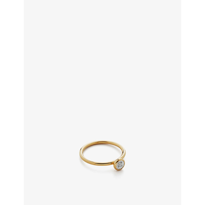 Shop Monica Vinader Womens Gold/silver Diamond Essential 18ct Yellow Gold-plated Vermeil Silver And 0.05c