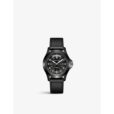 Shop Hamilton H64465733 King Pvd-coated Stainless-steel Automatic Watch In Black