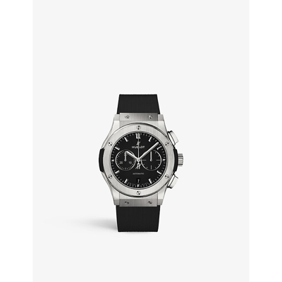 Shop Hublot Men's Titanium 541.nx.1171.rx Classic Fusion Titanium And Rubber Automatic Watch