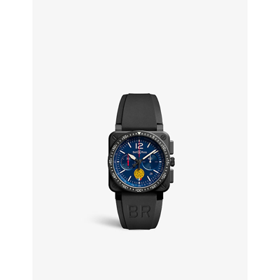 Shop Bell & Ross Br 03-94 Patrouille De France Ceramic And Rubber Automatic Watch In Blue