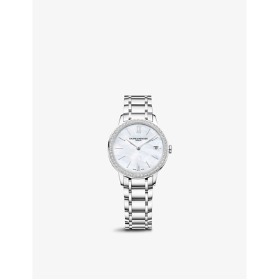 Shop Baume & Mercier M0a10478 Classima Stainless Steel And Diamond Automatic Watch