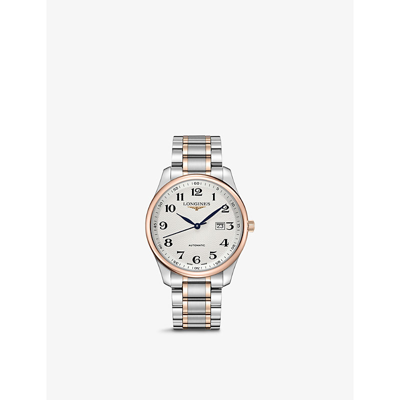 Shop Longines L2.893.5.79.7 Master Collection 18ct Rose Gold-plated Stainless Steel Watch In Silver