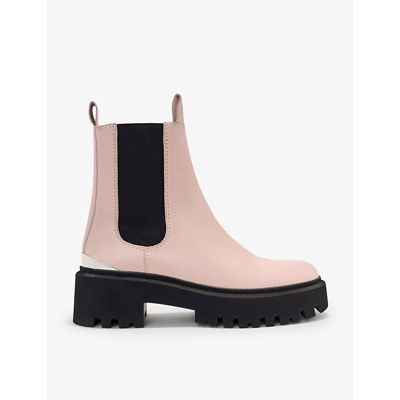 Shop Maje Felsea Leather Chelsea Boots In Roses