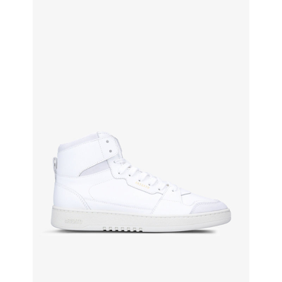 Shop Axel Arigato Men's White/comb Ace Hi High-top Leather And Suede High-top Trainers