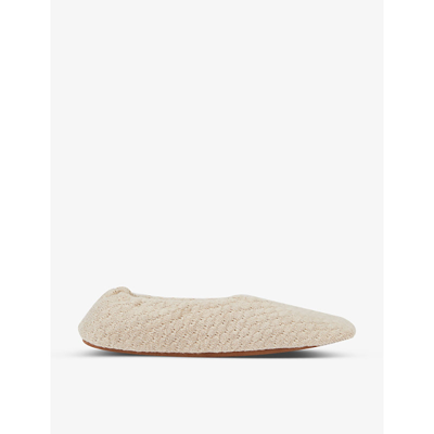 Shop Skin Square-toe Quilted Cotton And Cashmere-blend Slippers In Biscotti