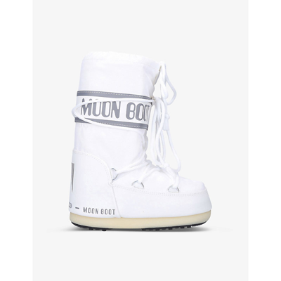 MOON BOOT MOON BOOT GIRLS WHITE KIDS ICON JUNIOR BRANDED NYLON SNOW BOOTS 3-7 YEARS 49391184