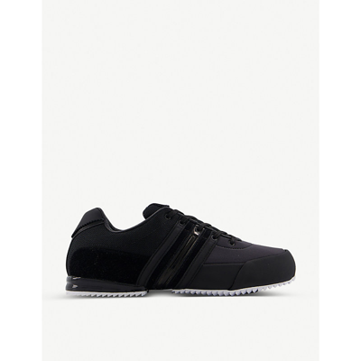 Shop Adidas Y3 Mens Black White Y-3 Sprint Mesh And Leather Low-top Trainers