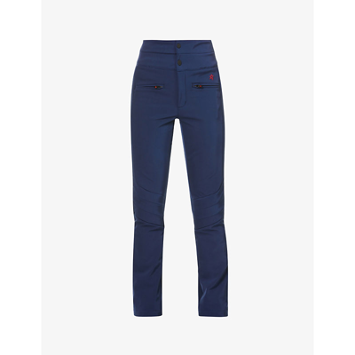 Shop Perfect Moment Aurora Flared High-rise Stretch-woven Trousers In Navy