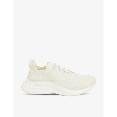 Shop Apl Athletic Propulsion Labs Streamline Logo-print Stretch-knit Mid-top Trainers In Pristine White