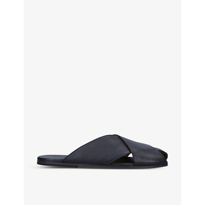 Shop Marsèll Spatola Cross-over Leather Slides In Black