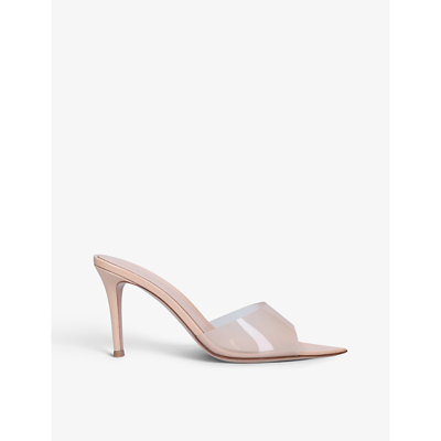 Shop Gianvito Rossi Elle Leather And Pvc Mules In Blush