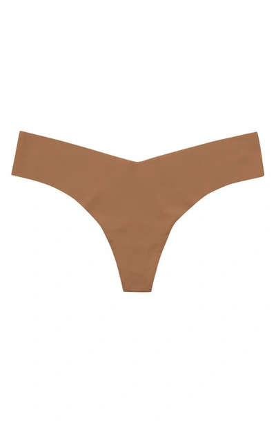 Commando Classic Microfibre Thong In Caramel